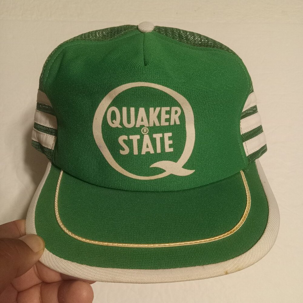 Quaker State Vintage 3 Stripe Trucker Hat/Cap OSFA